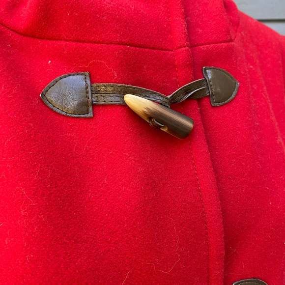 United Colors of Benetton Red Wool Toggle Hooded Coat - Picture 5 of 8